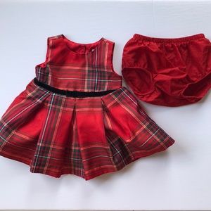 Red Tartan Baby Christmas Dress